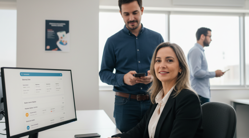 Custo invisível da falta de integração no dia a dia do RH e do usuário, com colaborador resolvendo benefício pelo sistema enquanto o RH acompanha de forma tranquila.