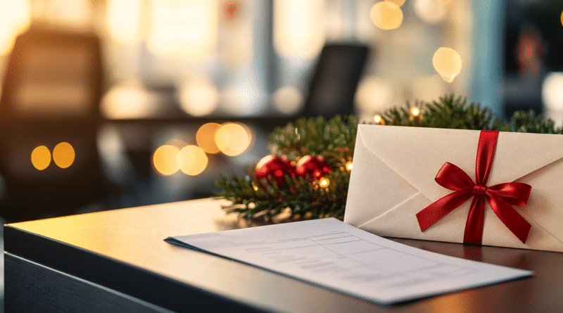 Entrega do presente de Natal para funcionários